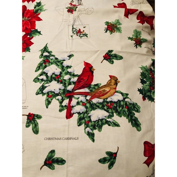 NOS VIP Cut & Sew Fabric Panel VTG Christmas Wearable Art Appliqué Tops & Bags - Picture 1 of 12